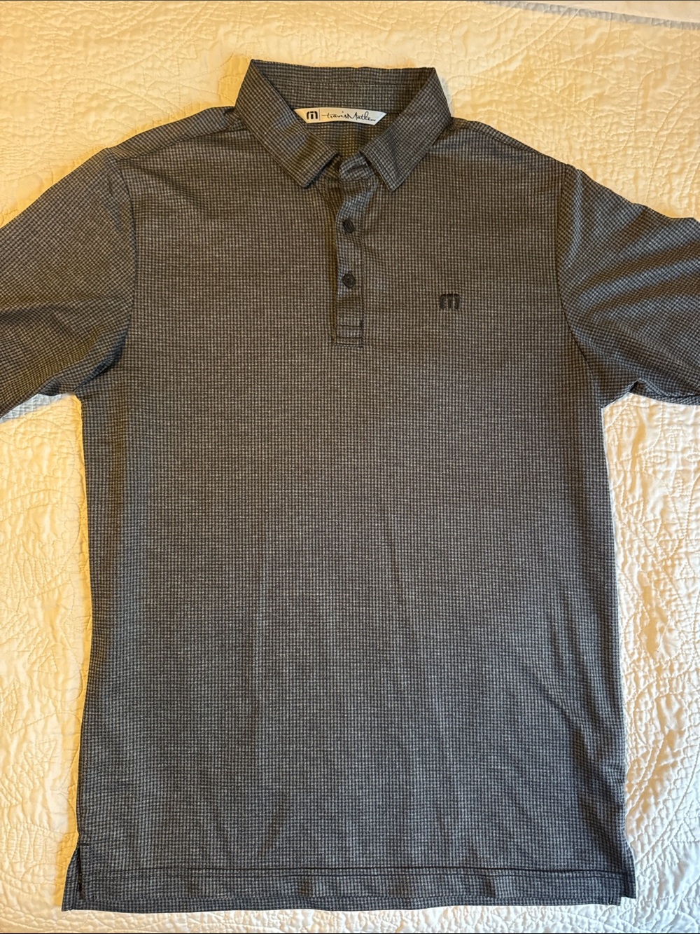 Travis Mathew Checkered Charcoal Polo